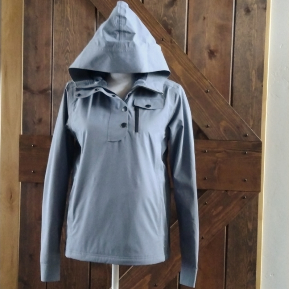 Aether Women's Hooded Anorak Jacket Lifetime Guarantee Size 1 Grey Excellent